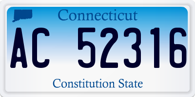 CT license plate AC52316