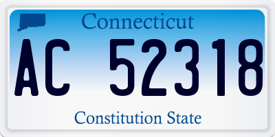 CT license plate AC52318