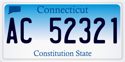 CT license plate AC52321