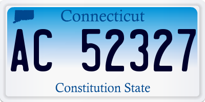 CT license plate AC52327