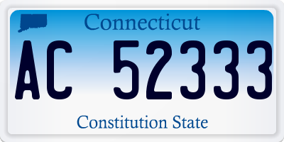 CT license plate AC52333