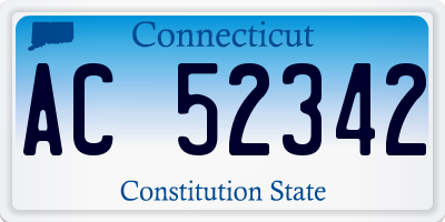 CT license plate AC52342