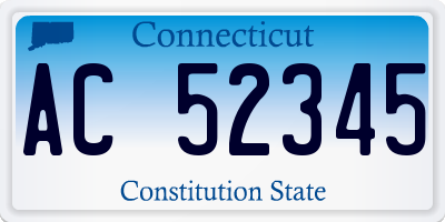 CT license plate AC52345