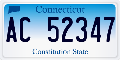 CT license plate AC52347