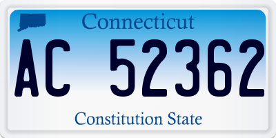 CT license plate AC52362