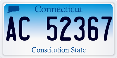 CT license plate AC52367