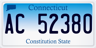 CT license plate AC52380