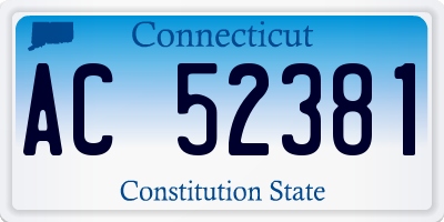 CT license plate AC52381