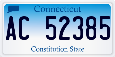 CT license plate AC52385
