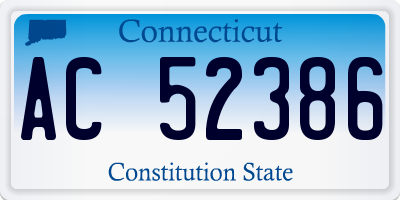 CT license plate AC52386
