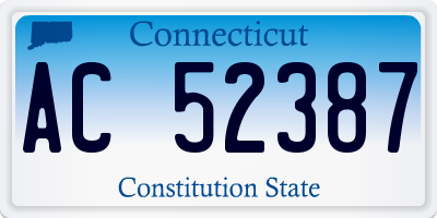 CT license plate AC52387