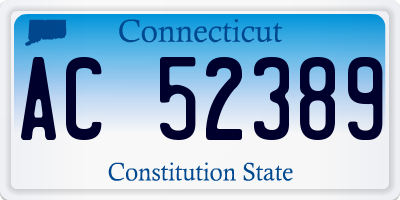 CT license plate AC52389