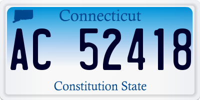 CT license plate AC52418