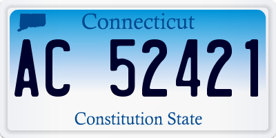 CT license plate AC52421