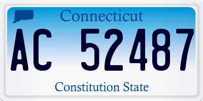 CT license plate AC52487