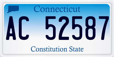 CT license plate AC52587