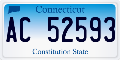 CT license plate AC52593