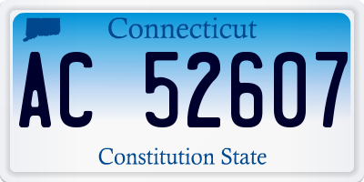 CT license plate AC52607