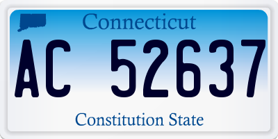 CT license plate AC52637