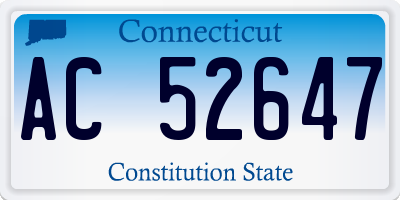 CT license plate AC52647