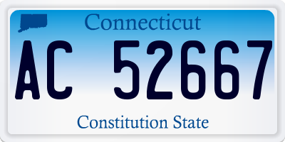 CT license plate AC52667