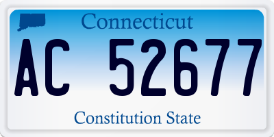CT license plate AC52677