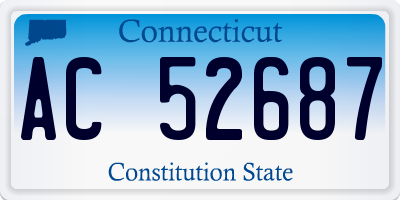 CT license plate AC52687