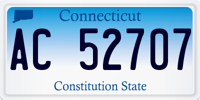 CT license plate AC52707