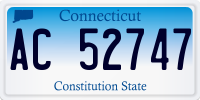 CT license plate AC52747