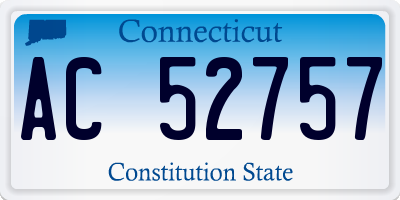 CT license plate AC52757