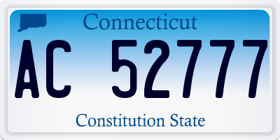 CT license plate AC52777