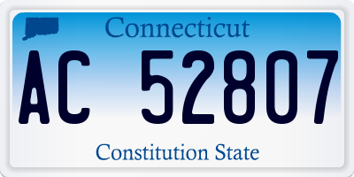 CT license plate AC52807