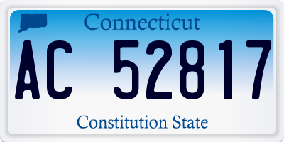 CT license plate AC52817