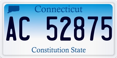 CT license plate AC52875