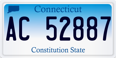 CT license plate AC52887