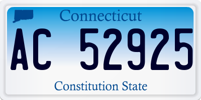 CT license plate AC52925