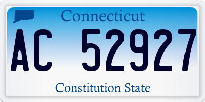 CT license plate AC52927