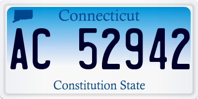 CT license plate AC52942
