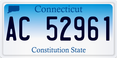 CT license plate AC52961