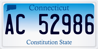 CT license plate AC52986