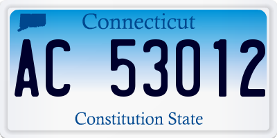 CT license plate AC53012