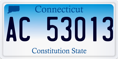 CT license plate AC53013