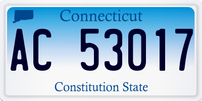 CT license plate AC53017
