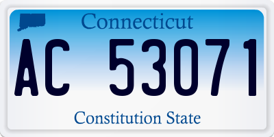 CT license plate AC53071