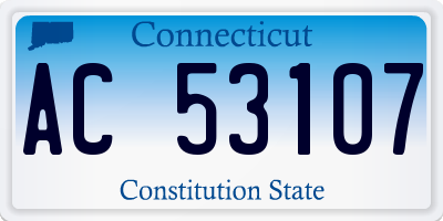 CT license plate AC53107
