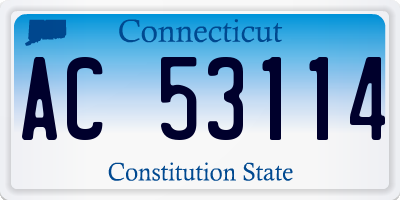 CT license plate AC53114