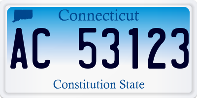 CT license plate AC53123
