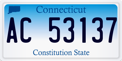 CT license plate AC53137