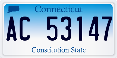 CT license plate AC53147