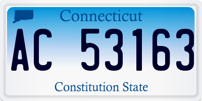 CT license plate AC53163